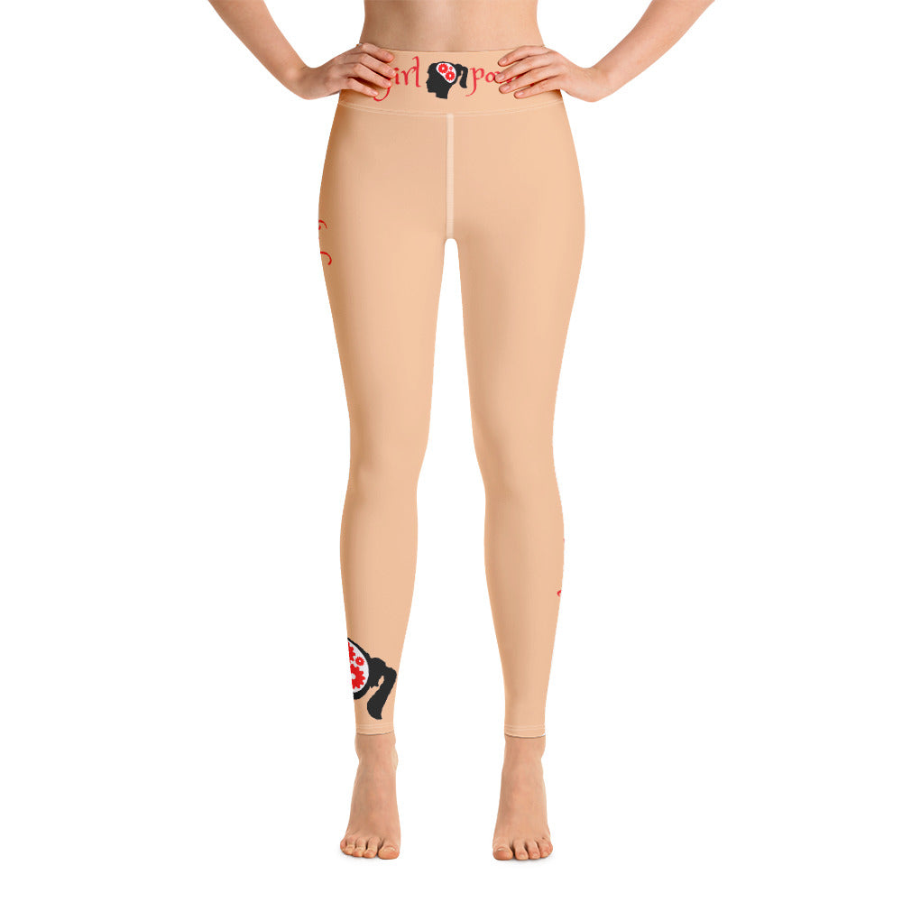 Athletic Wear Leggings for Active Girls- #girlpower. Wear-Your-Attitude Yoga Pants- Black, Beige, Plum . WickedYo.